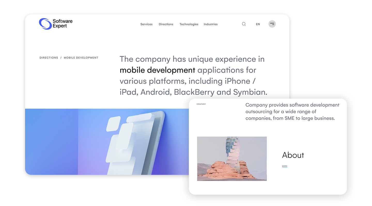 Создание сайта для IT компании Software Expert